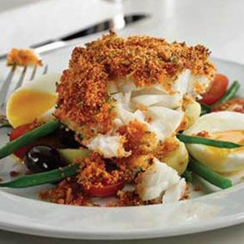 Roast Pollock with Herb Crust