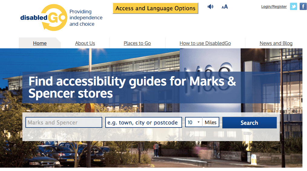M&S becomes first retailer to make DisabledGo guides available