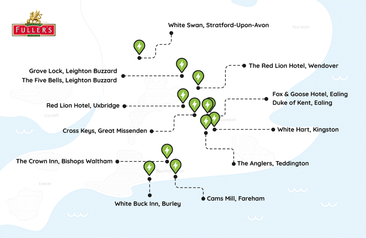 Fuller’s and Pod Point raise a glass to three-year  electric vehicle charging deal