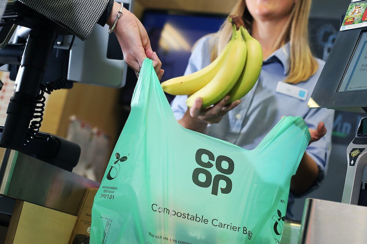 Co-op bans single-use plastics & unveils compostable carrier bags