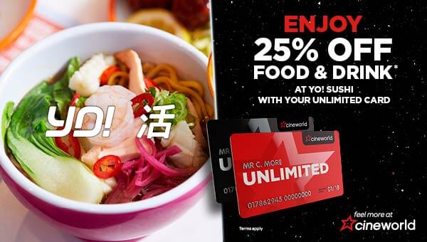 Cineworld partners with YO! Sushi